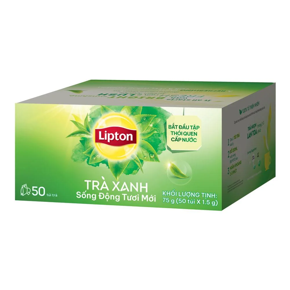 Trà Xanh Lipton Tươi Mới Hộp 50 x 1.5g