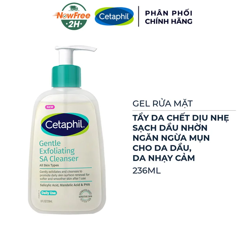 Gel Rửa Mặt Cetaphil Sạch Sâu, Tẩy Tế Bào Chết Dịu Nhẹ 236ml