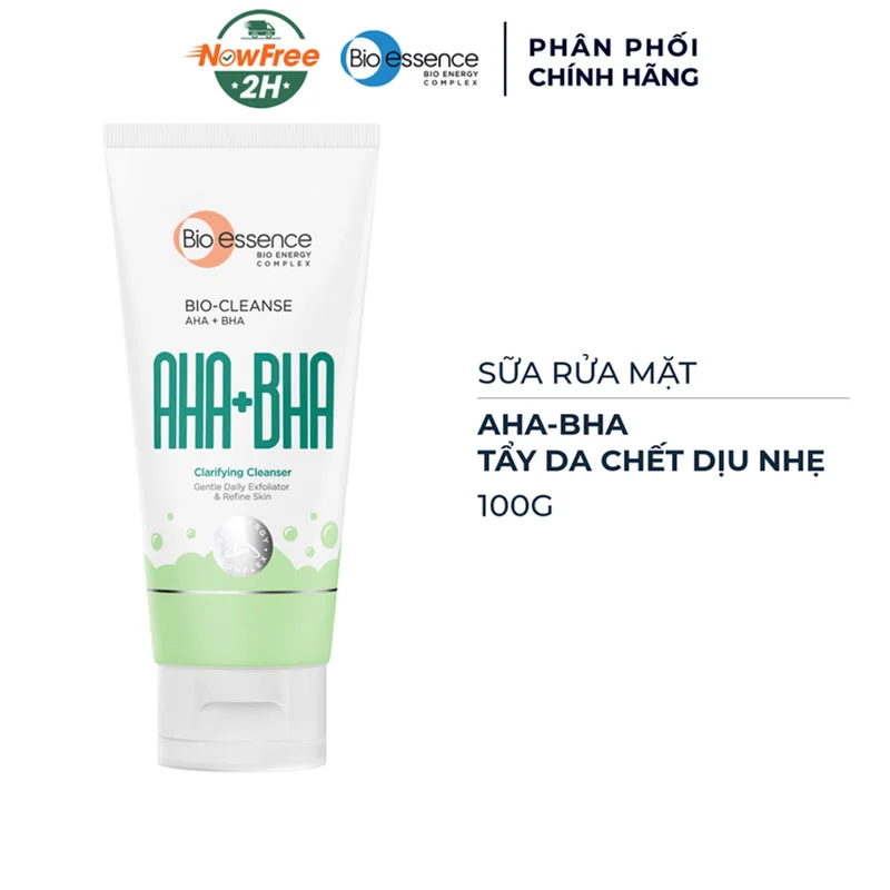 Sữa Rửa Mặt Bio-essence AHA-BHA Tẩy Da Chết Dịu Nhẹ 100g